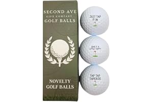 SECOND AVE GIFT COMPANY Second Ave Pack of 3 Joke Funny Happy Golf Balls Just Tap It In Father's Day Christmas Birthday Golfer Gift