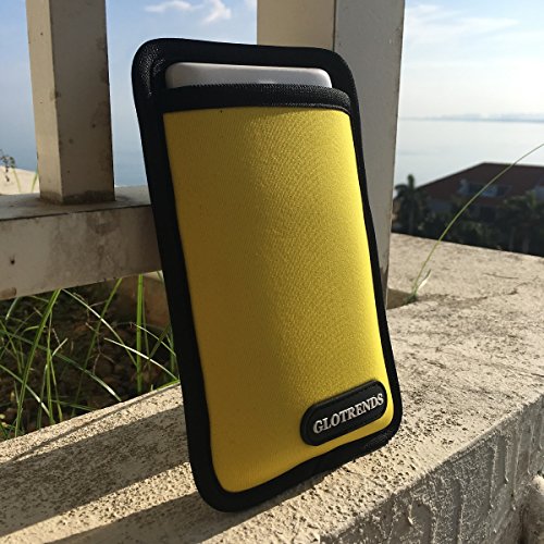 GLOTRENDS Universal Festplattentasche für 2,5 Zoll Festplatten und SSD/HDD, Hard Case erschütterungsfeste Schutzbox (Gelb) - 2