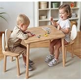 Ahşap Masa Sandalye Seti - 2 Sandalyeli Ders &Ccedil;alışma Masası - Aktivite Masası