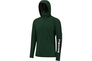Bassdash UPF 50+ -T-Shirt da Pesca Rashguard Protezione Solare Felpa da Uomo con Cappuccio e Protezione dai Raggi UV
