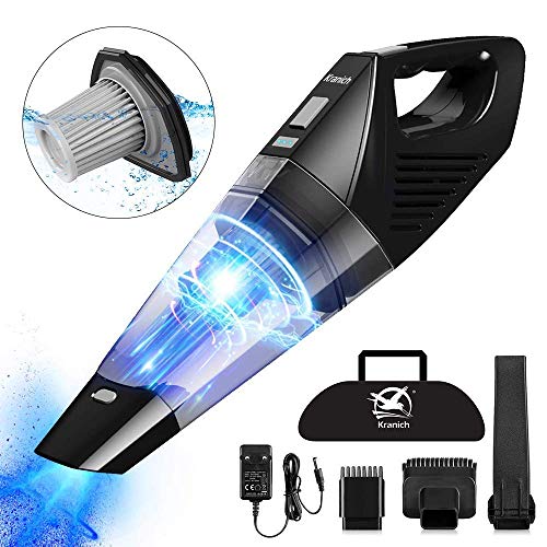 Kranich - Aspirapolvere a mano senza fili, 3 in 1, portatile, ricaricabile, leggero e potente, 7000 PA, 120 W, umido e secco per casa, auto, ufficio, animali
