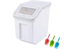 Toolzia Dog Food Storage Container 10kg, Pet Food Airtight Storage Bin Dog Food Storage Box Dry Pet Food Storage Container (Gray Large)