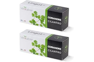 Pack de 2 Lingots Coriandre - Compatible Potager d'Intérieur Véritable® et Exky® - Recharge prête à l'emploi - Substrat avec Graines Intégrées…