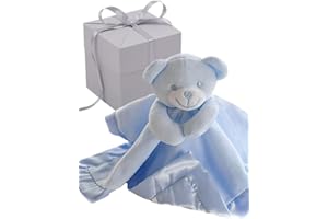 BUSHBABY Baby Boy Comfort Blanket in Gift Box, 1st Birthday Present Newborn Gifts Mum To Be Soft Toy for Boys, Maternity Paternity Mom Expecting
