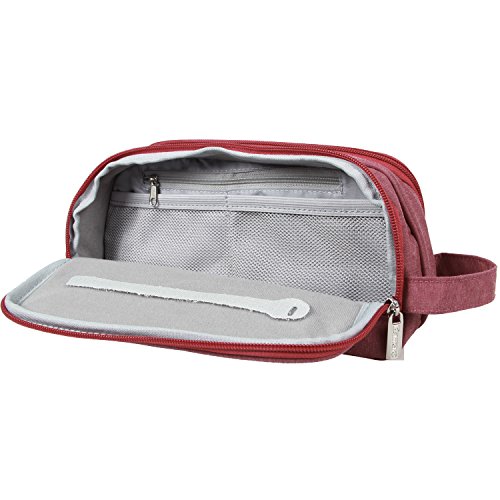 Damero Universale Organiser Tasche mit Doppelschicht Tragtasche für Reise zum Ladegrät/Eletronisches Zubehör für Reiseorganisator (Groß, Weinrot) - 3
