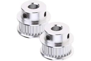 Saipor 2 Stück GT2 Zahnriemenscheibe Aluminium Zahnriemenrad Kit GT2 Riemenscheibe Synchronrad GT2 Timing Pulley für GT2 Zahnriemen 6mm Breite Gürtel 3D Drucker (30 Zähne 8mm Bohrung)