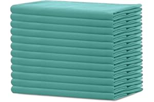 SWEETNEEDLE Sweet Needle - Paquete de 12 - Servilletas Extragrandes 100% Algodón 45 CM x 45 CM (18" x 18"), Verde Salvia - Tela Gruesa para Uso Diario con Esquinas Redondeadas