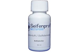 Seifenprofis 50 ml de parfum de savon (poudre pour bébé) Huile parfumée pour la fabrication du savon, 100 % végétalienne, bombes de bain, parfum d'ambiance
