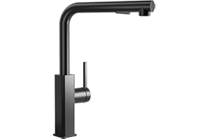 CECIPA Rubinetto Lavello Cucina Nero Doccetta Estraibile, Miscelatore Cucina con Doccetta a 2 Getti, Rubinetto Cucina Girevole 360°, Rubinetti Cucina Acciaio Inox, Rubinetti Adornare, Fontana Cucina