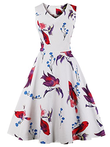 FAIRY COUPLE Vintage Rockabilly Cap Sleeves Prom Dress DRT019
