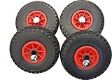 sackkarrenräder vollgummi achsdurchmesser 16mm 4 x PU Rad/Ersatzrad für Bollerwagen und Sackkarre. Kunststoff-Felge Rollenlager/Kugellager | Belastbar bis 150 kg