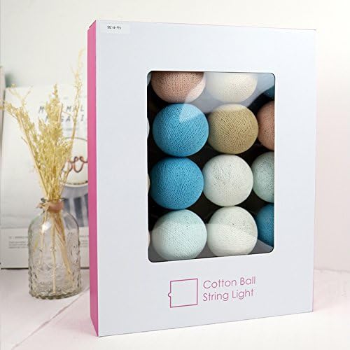 Assembled 20 Macaro Cotton Ball Fairy Lights - Ideal Wedding, Christmas &amp; Party String Lights Decoration (20pcs/set)