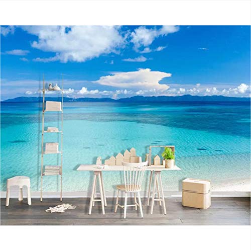 Carta Da Parati Personalizzata Murale Cielo Blu Nuvole Bianche Mare Moderno Sfondo Carta Da Parati Design Foto 3d Wallpaper Wallpaper W200xh140cm