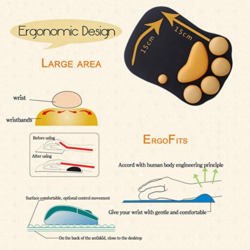 JIALONG ergonomisches Komfort Mauspad mit Handauflage aus Gel - 3