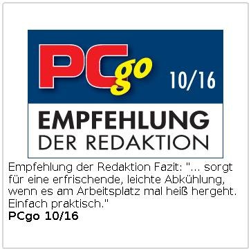 PEARL 2in1-USB/Akku-Tisch-Ventilator mit LED-Leuchte, 1.300 mAh - 5