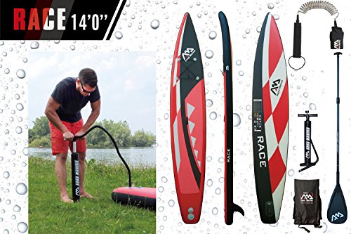 ISUP Aqua Marina Race - Stand Up Paddle Board inkl. Pumpe, Leash Coil, Carbon Paddel, Tasche