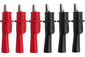 Greluma 6 St Push-on Alligatorklämmor Krokodilklämmor för multimeter Testledning (1000V/10A)