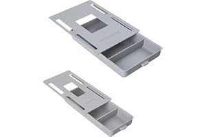 lylqmy 2Pcs Under Desk Drawer Organizer, Self-adhesive Hanging Pencil Drawer, Tray Hanging Desk Storage Hidden Desktop Organizers for Office Home School Storage Organizer(Gray
