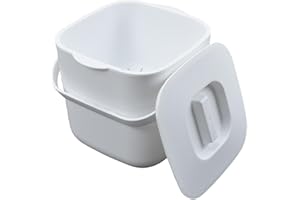 Umtiti 4-Liter Kitchen Compost Bin with Handles for Countertop Food Scrap Collection.White-4L-UK