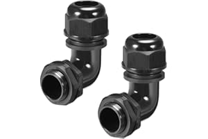 SENRISE Presse-étoupe M16 étanche à 90 degrés en plastique et nylon coudé avec écrou de verrouillage et joints pour câble de 6 à 10 mm de diamètre