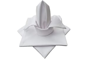 Lemos Home Stoffserviette aus Baumwolle 45x45 cm Serviette 4 Stück (Weiß)