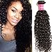 Longqibeauty® 3Bundles JERRY CURLY Brazilian Virgin Hair Weave Extensions Curls Hair Weft 100% Human Hair Natural Black Color Mix Length (12inches 12inches 14inches)