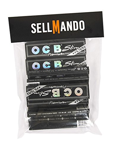 12x OCB Black Slim Papers inkl. Filtertips (12×32/32) Tips schwarz Filter - 2