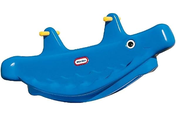 Little Tikes BaleineTeeter Totter - Jeu Actif pour les Enfants - Poignées facile à attrapper & Selle Stable et Sécurisée- Peut accueillir 3 enfants- Construction Durable - Bleu