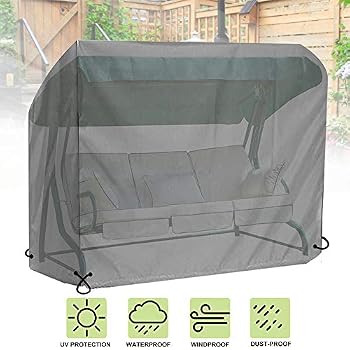 220x170x125cm Reinforced 600d Oxford Waterproof 3 Seater Swing Chair Cover Patio Furniture Cover Iisport Garden Swing