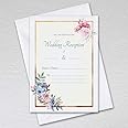 Pack of 20 Wedding Reception Invitations with Envelopes - A6 Floral Elegance Non-Folding Blank Invites