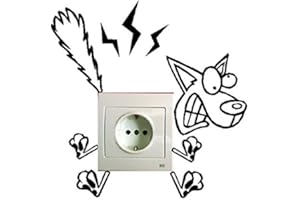 SUPER STICKER Pegatina vinilo decorativo divertido para pared, cocina, interruptor enchufe, color negro (K230)