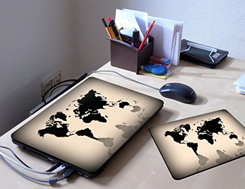 Voyage World, Welt, Skin-Aufkleber Folie Sticker Laptop Vinyl Designfolie Decal mit Ledernachbildung Laminat und Farbig Design für Laptop 10.2″ - 4