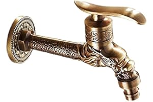 TANGDAO grifo de latón antiguo 1/2 pulgadas montaje en pared para cocina lavabo jardin decorativo (una salida 2)