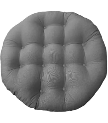 Cuscino Rotondo Per Sedia - Rivestimento Lino Con Fodera Lavabile | Cuscino Antiscivolo Per Interni/Esterni - Foto 5