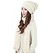 Produktbild Damen Knit Woolen Skifahren Frauen Gehäkelte Beanie Strickmütze warme Mütze Slouchy Wollmütze Slouchy Ski Caps Hut Knit Hood Schal Caps Hüte Anzug (Weiß)
