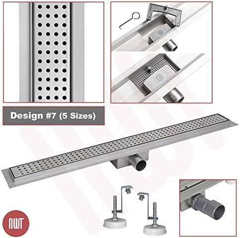 1000mm x 70mm Stainless Steel Rectangular Wetroom Drainage Gully - Shower Drain Design 7