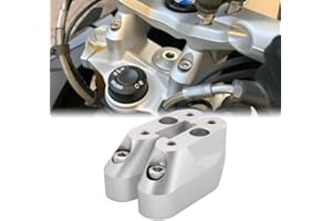 Dreamseek Handlebar Risers (1.1" Rise) for BMW R1200RS R1250RS 2015 2016 2017 2018 2019 2020 2021 Motorcycle Fat Bar Extend Adapter Mount Clamp CNC Aluminum Silver