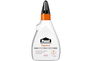 Ponal Express Holzleim, transparent und schnell trocknender Holzkleber für vielseitige Verleimungs- & Bastelarbeiten, wasserfester Leim in praktischer Flasche, 1x60g