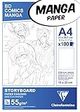Clairefontaine - 94037C  Bloc Manga bloc - Storyboard 100 feuilles grille simple 21 x 29,7 cm  papier 55g.