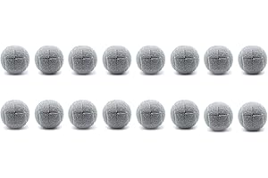 SOLBUM Lot de 16 Balles de Tennis Prédécoupées pour Pieds de Meubles et Protection de Sol, Revêtement en Feutre Résistant et, Gris