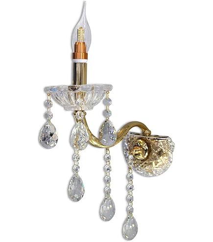 Applique Moderna Da Parete Vetrineinrete Con Cristalli Acrilici - 1 Luce Attacco G9 - Colore Argento O Oro