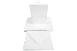 JACKDAW EXPRESS 10 x A5 Watercolour Greeting Card Blanks & Envelopes White CL052