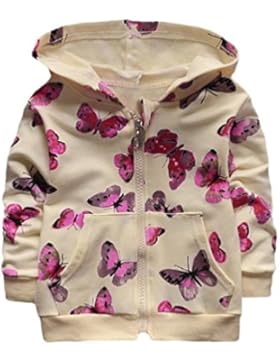 Mantel Mädchen Kolylong® 1 PC (0-24 Monate) Baby Mädchen Schmetterling Drucken Hoodies Mantel Herbst Jacke Mädchen...