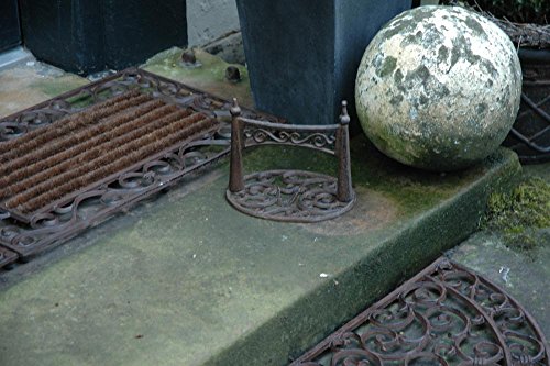 Esschert Design Schmutzfangmatte, Fußmatte in antik aus Gusseisen, halbrund, ca. 69 cm x 41 cm - 5
