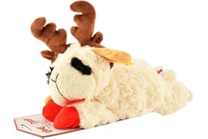 MULTI PET MULTIPET Holiday Lamb Chop con corna di renna peluche giocattolo per cani (26,7 cm agnello sdraiato), tutte le dimensioni