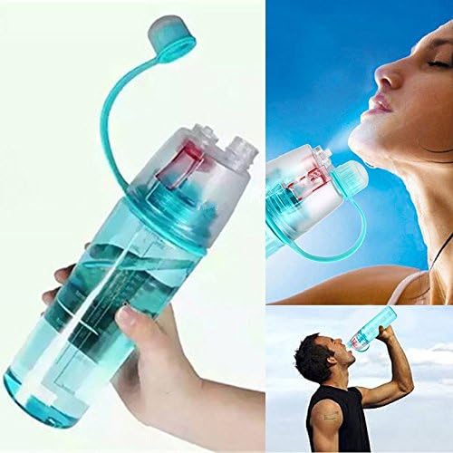 Moebeauty Sport Drinking and Misting Spray Water Bottle, Outdoor Sport Drinking, BPA FREE, 400 ml (Blue)