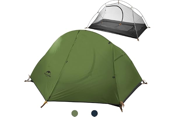 Naturehike Tente de Camping et randonnée Ultra Légère 1 Personne,Installation Facile Double Couche Tente Ventilée 4 Saison,Imperméable,Anti-Insectes,Tente Pliante Facile à Transporter