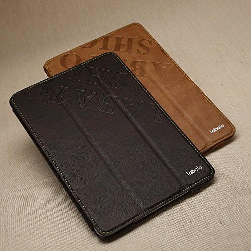 Labato® *Premium* Schutzhülle für Apple iPad Air Tasche Hülle Case iPad Air 1 Smart Cover iPad Air Tasche Hülle Case Schale Etui iPad Air Tasche Unterstützt Sleep / Wake Funktion Hülle in dunkelbraun Lbt-ID6-02N24 - 4