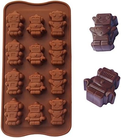 DIY Multi-Shapes Chocolate Candy Cake Silicone Mould Mini Cube Baking Mold Pudding Jelly Maker (Robot)