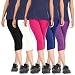 Rooliums Womens Super Fine Cotton Capri Combo Pack of 5, 4 Way, 190 GSM (Black, White, Pink, Blue and Purple) - Free Size RS.799.00